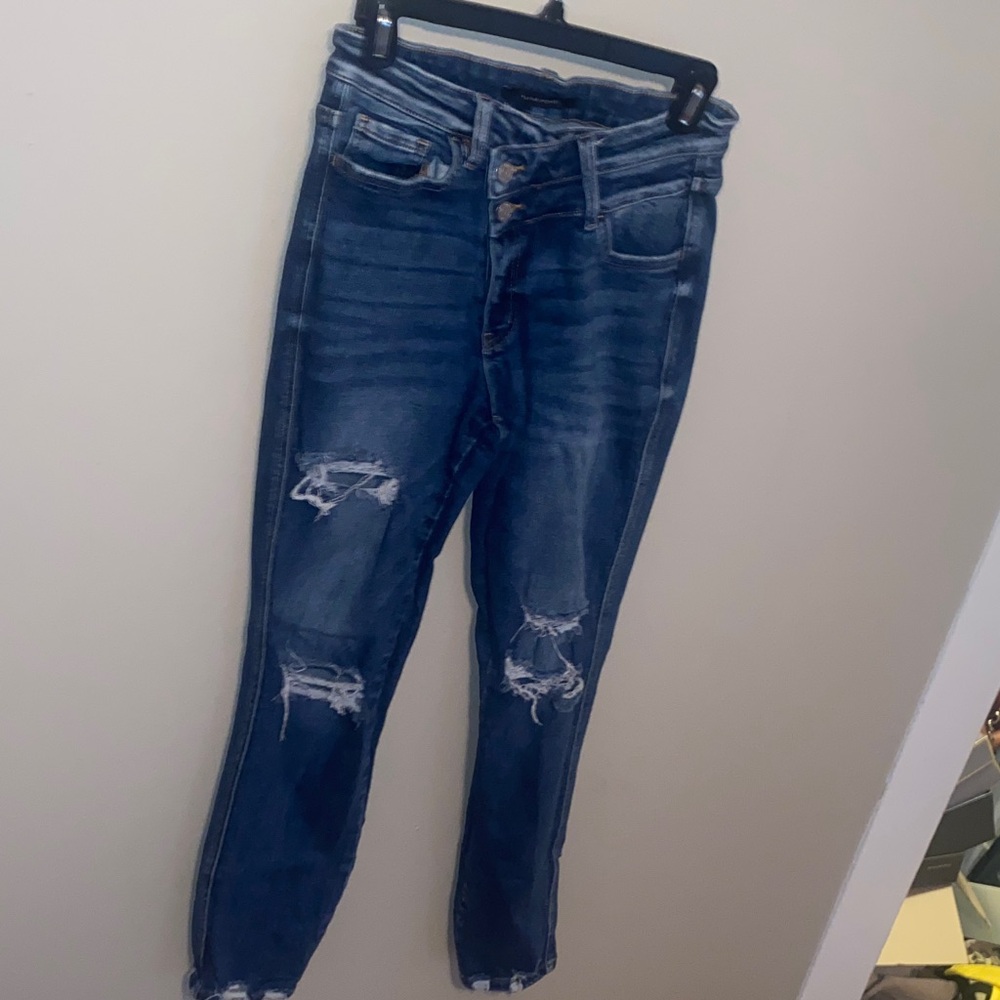 Flying Monkey Dark Blue Distressed Skinny Jeans